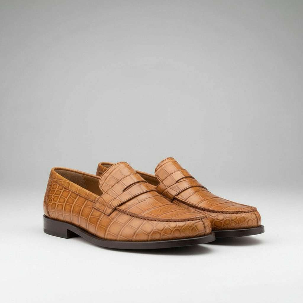 Maison Koly Prestige Alumni Loafers - Noisette Brown Alligator Shoes Dress shoes maisonkoly.com