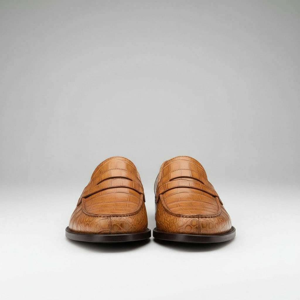 Maison Koly Prestige Alumni Loafers - Noisette Brown Alligator Shoes Dress shoes maisonkoly.com