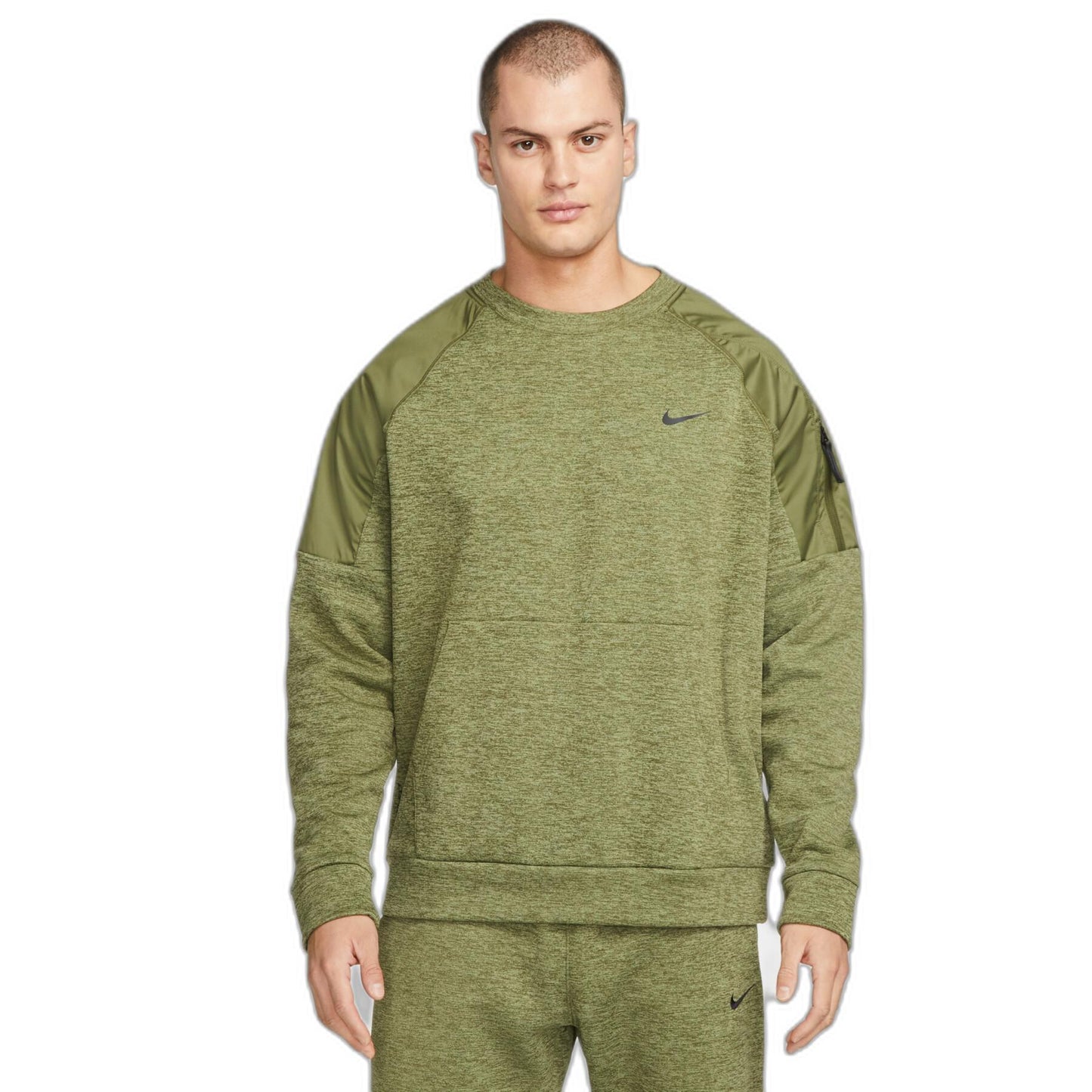 Nike Training Therma fit novelty sweatshirt round neck army green