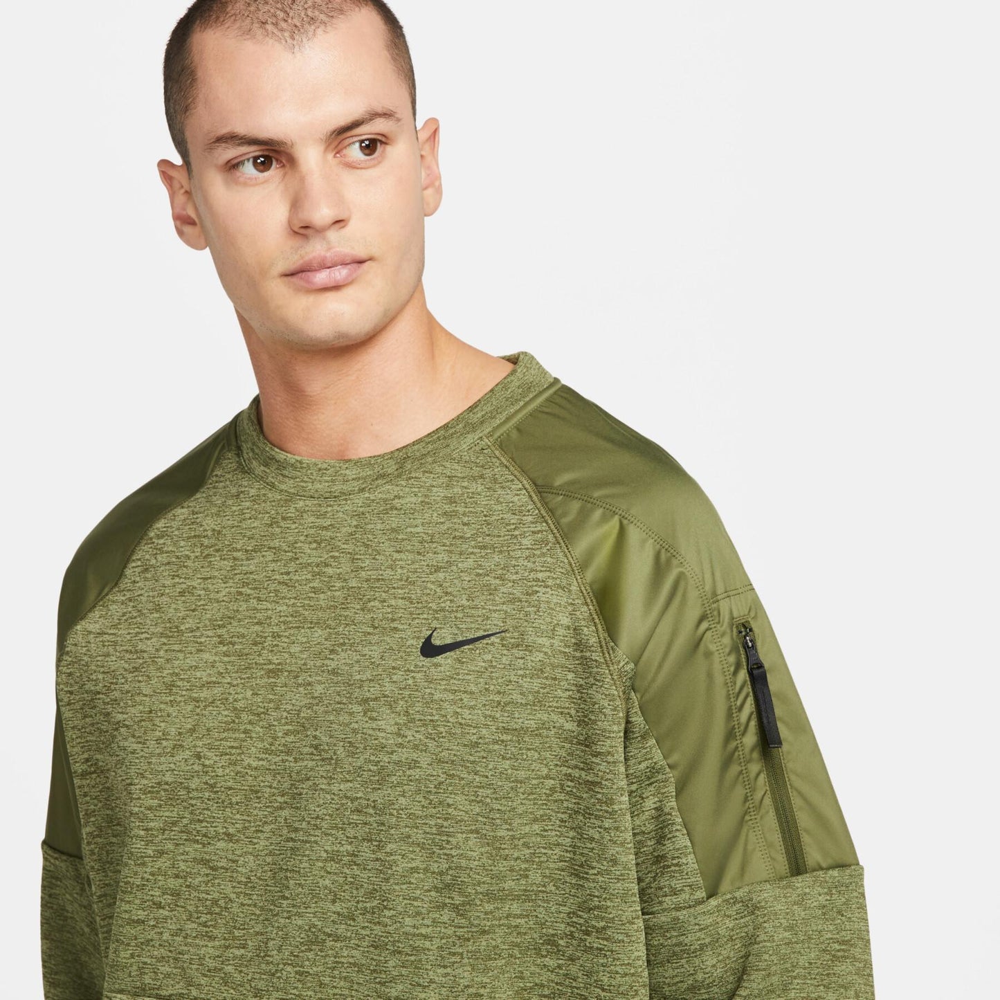 Nike Training Therma fit novelty sweatshirt round neck army green