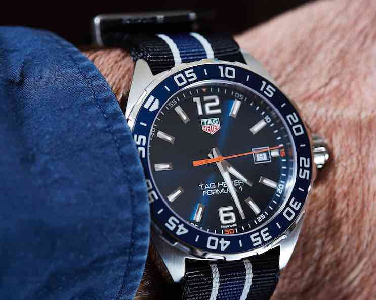 Tag Heuer Formula 1 Quartz Blue Dial Two Tone NATO Strap Watch for Men - WAZ1010.FC8197