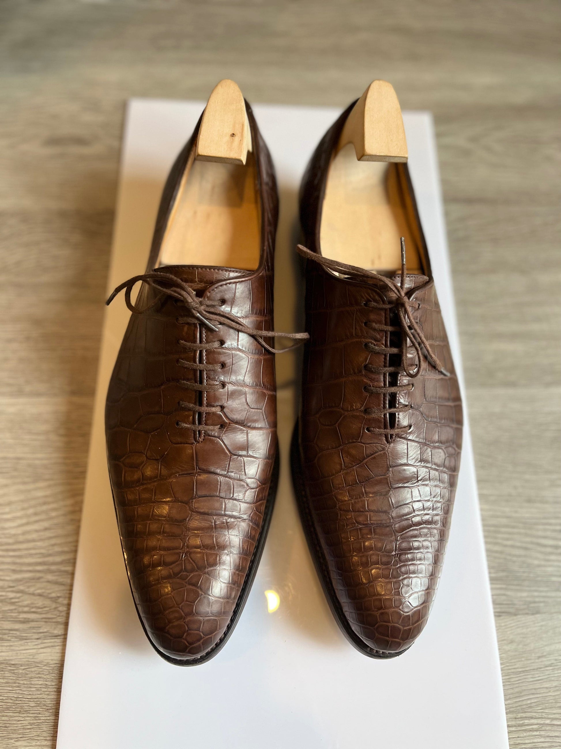 JM Weston Wholecut Alligator Oxfords - Preowned - maisonkoly.com shoes