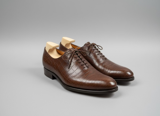 JM Weston Wholecut Alligator Oxfords - Preowned by maisonkoly.com