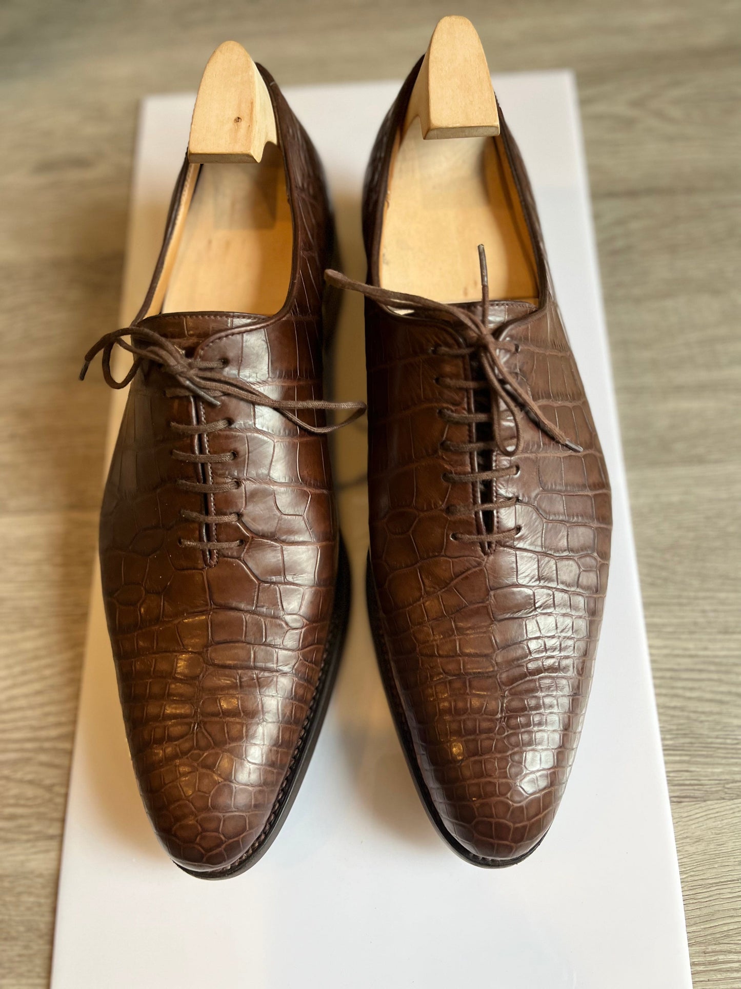 JM Weston Wholecut Alligator Oxfords - Preowned - maisonkoly.com shoes