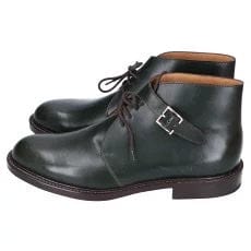 John Lobb Combe dark Green single monkstrap laced up boots - maisonkoly.com shoes