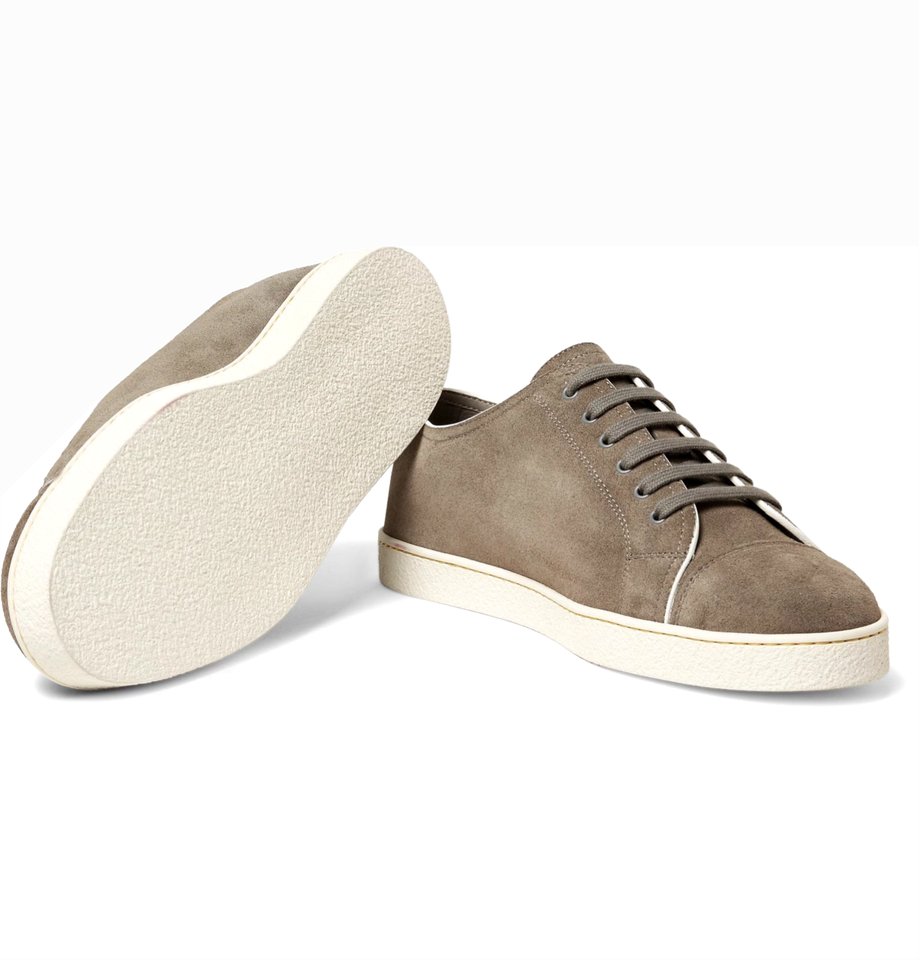 John Lobb Levah luxury Suede Men sneaker Dove Grey - maisonkoly.com shoes