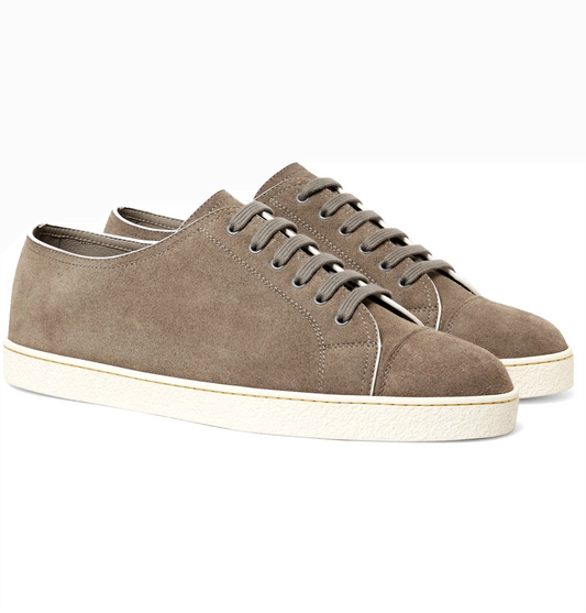 John Lobb Levah luxury Suede Men sneaker Dove Grey - maisonkoly.com UK8 shoes