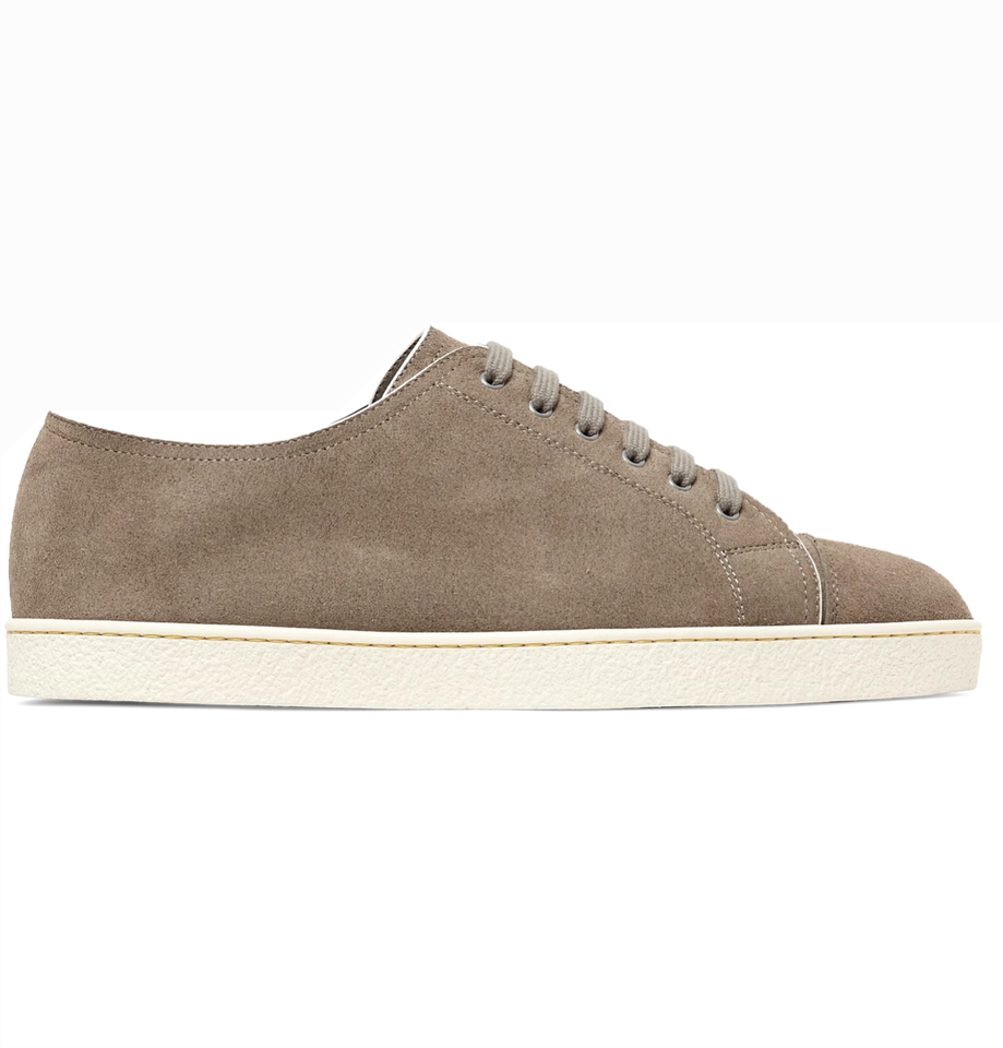 John Lobb Levah luxury Suede Men sneaker Dove Grey - maisonkoly.com shoes