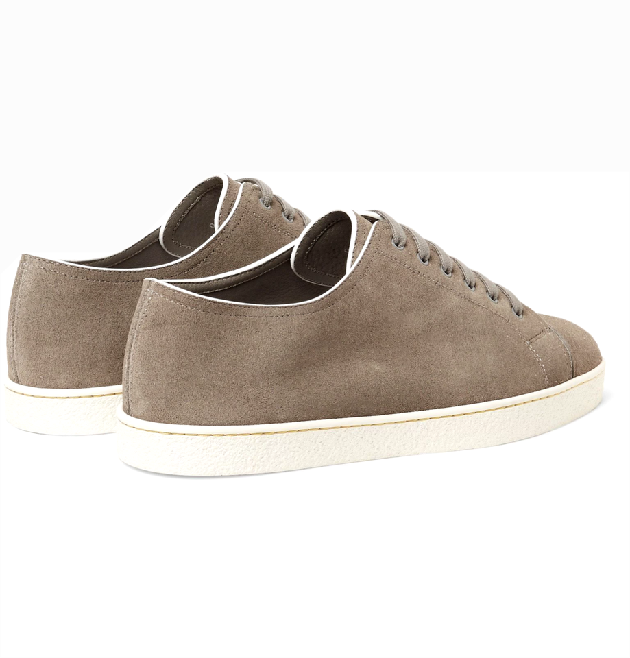 John Lobb Levah luxury Suede Men sneaker Dove Grey - maisonkoly.com shoes