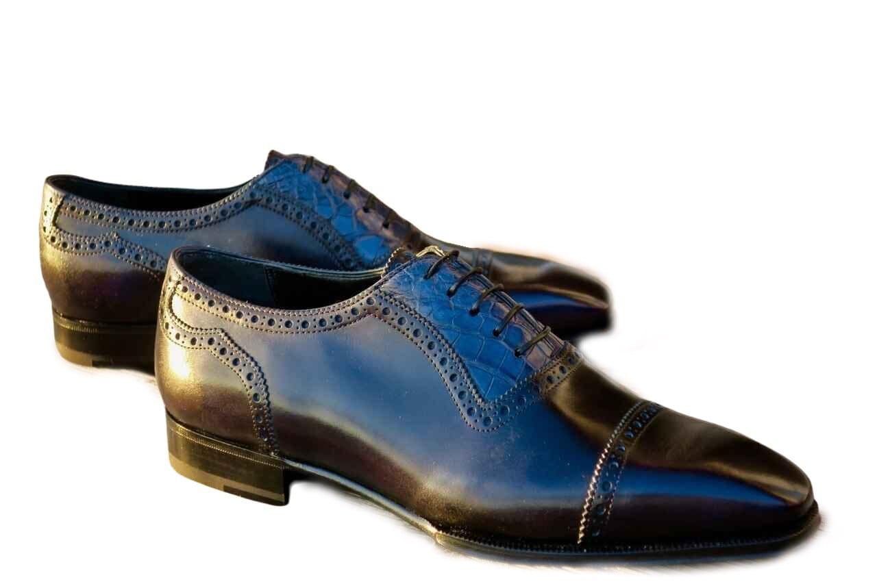 Maison Koly Croxford Adelaide Oxfords Deep Blue Museum and Alligator - maisonkoly.com 5 Shoes