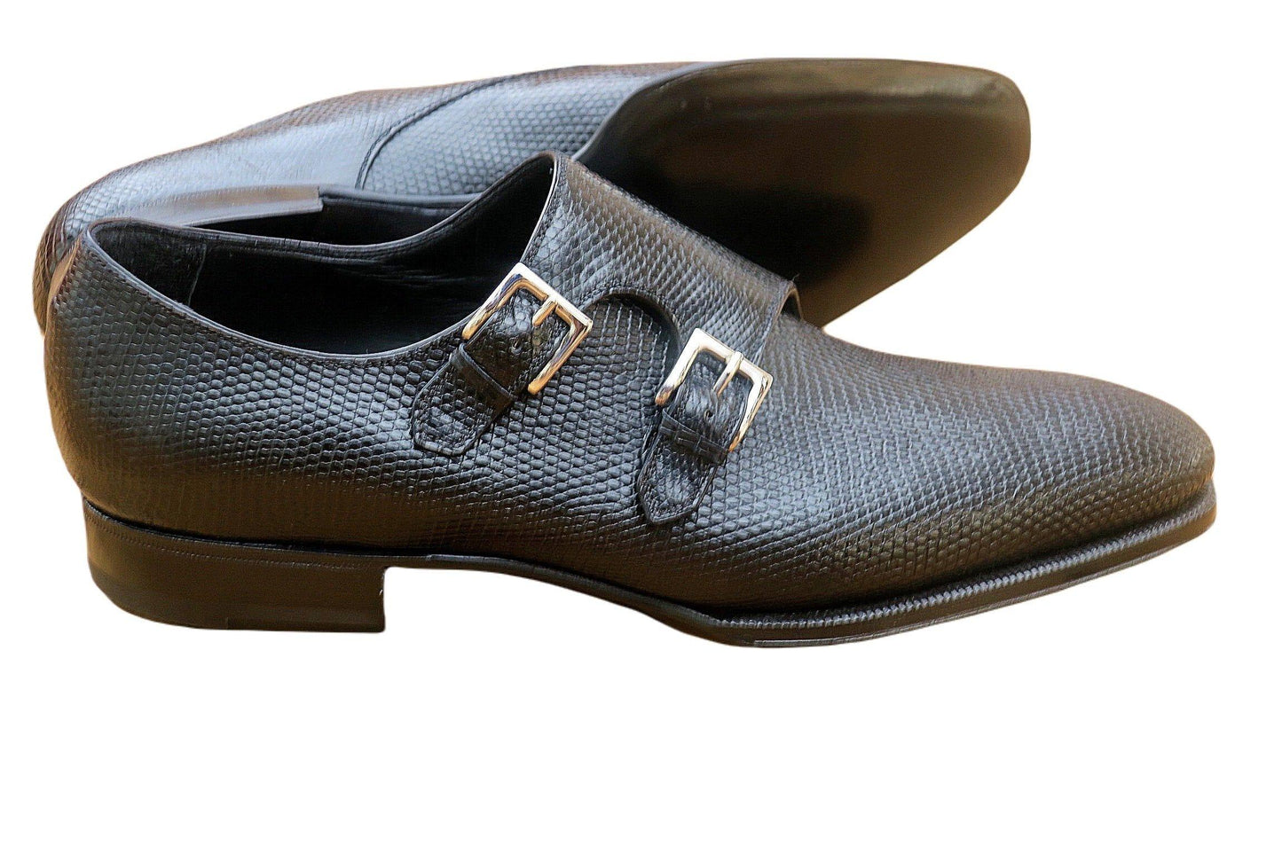 Maison Koly Enzo Bonafe Gotha Double Monkstrap Oxfords Lizard Black - maisonkoly.com 5 Shoes