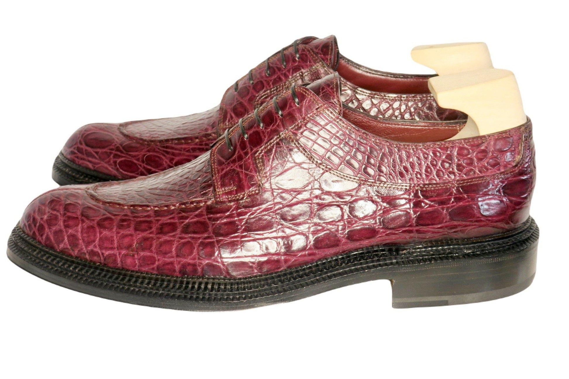 Maison Koly X Bonafe Trilogie triple sole derby Alligator Burgundy - maisonkoly.com 5 Shoes