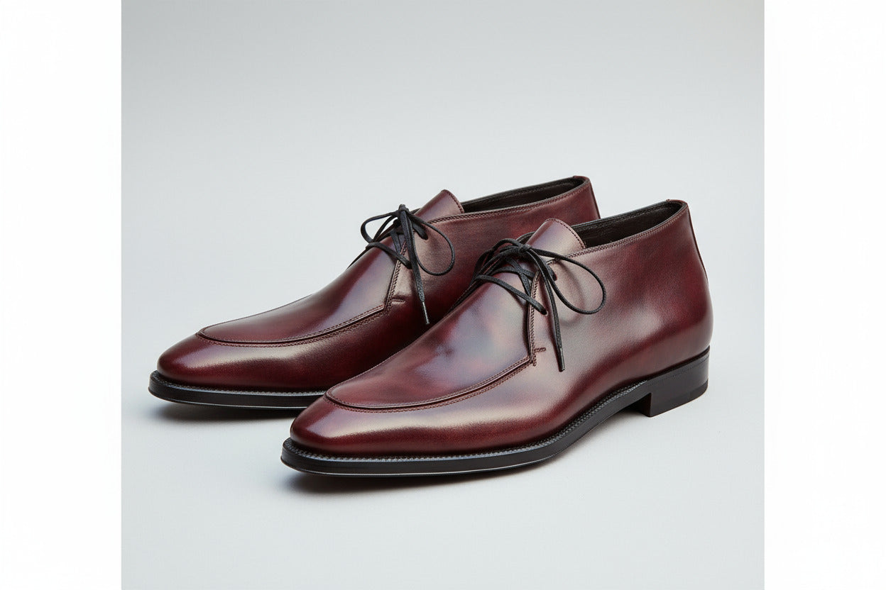 Maison Koly Nimba Chukka Boots Plum museum by maisonkoly.com