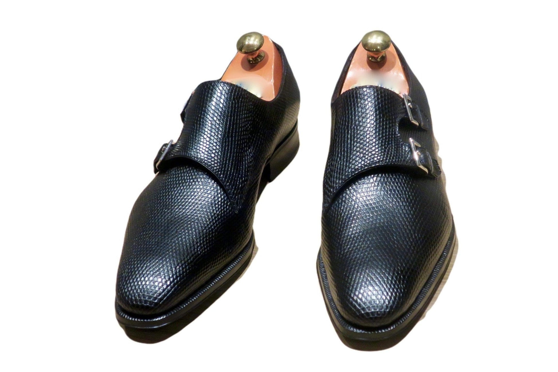 Maison Koly Enzo Bonafe Gotha Double Monkstrap Oxfords Lizard Black - maisonkoly.com Shoes