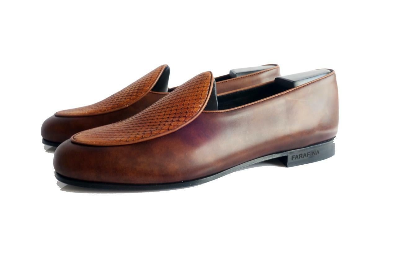 Maison Koly Farafina Loafers Snake Parisian Museum Brown Leather Casual - maisonkoly.com Shoes