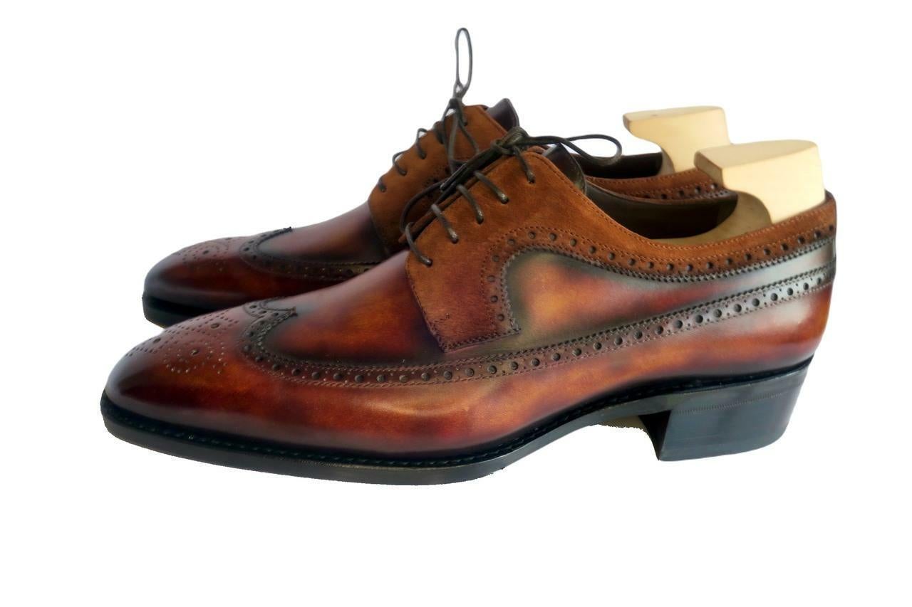 Maison Koly Opulence oxfords Aqua suede and Leather creme brulee patina - maisonkoly.com Shoes