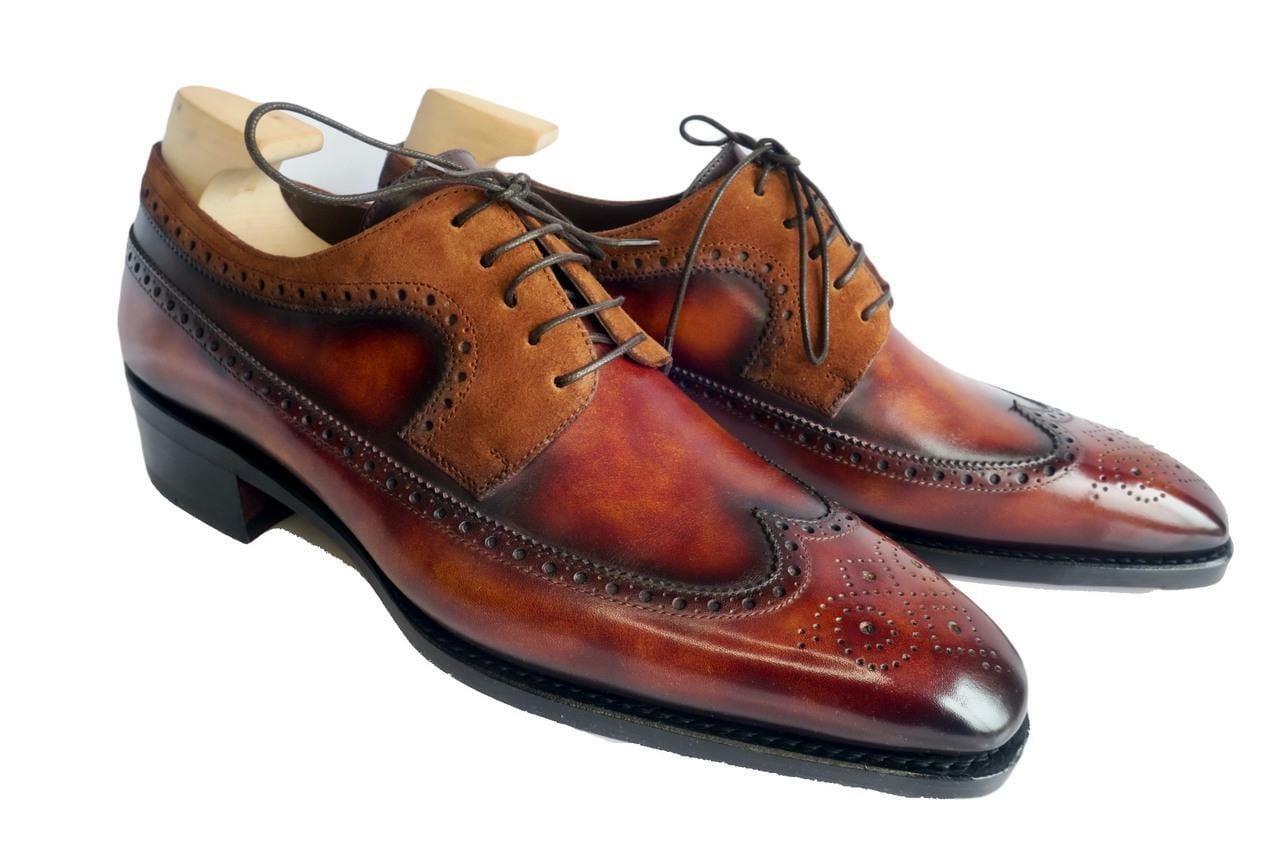 Maison Koly Opulence oxfords Aqua suede and Leather creme brulee patina - maisonkoly.com Shoes