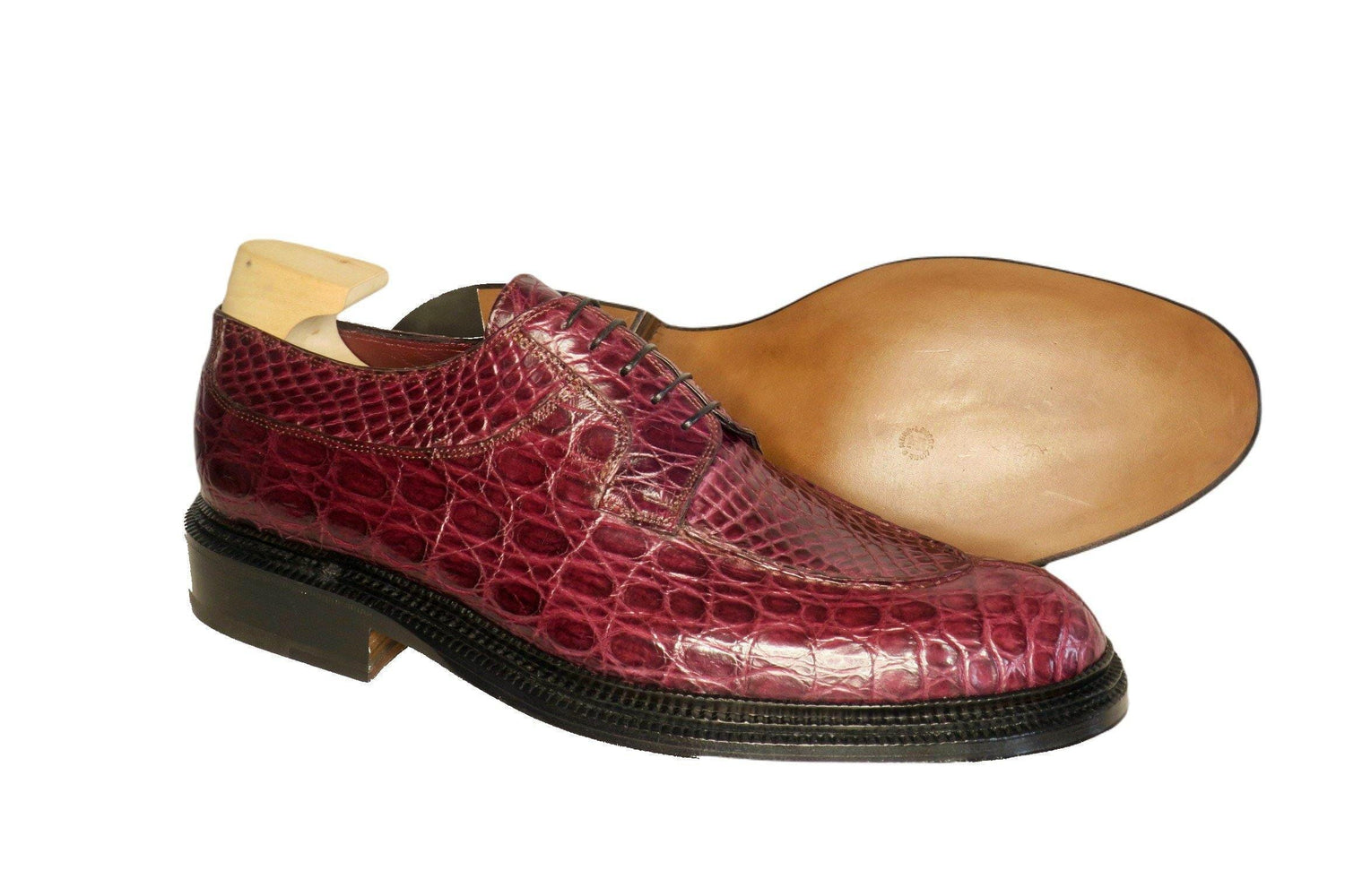 Maison Koly X Bonafe Trilogie triple sole derby Alligator Burgundy - maisonkoly.com Shoes