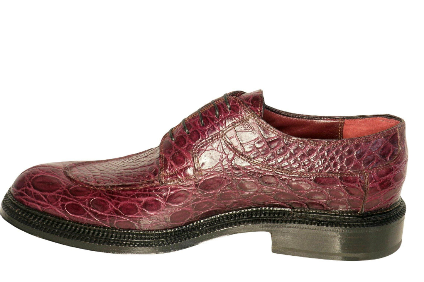 Maison Koly X Bonafe Trilogie triple sole derby Alligator Burgundy - maisonkoly.com Shoes